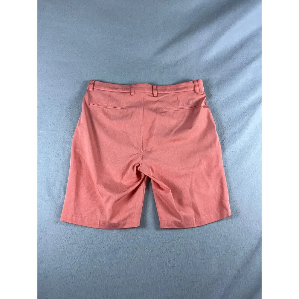 Greg Norman Attack Life Golf Shorts Mens 35 Pink Zip Pocket Outdoor Sport Active
